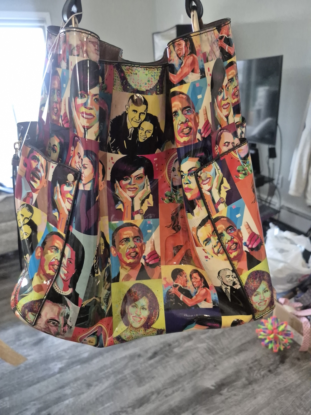 Colorful Pop-Art Print Tote Bag - Multi